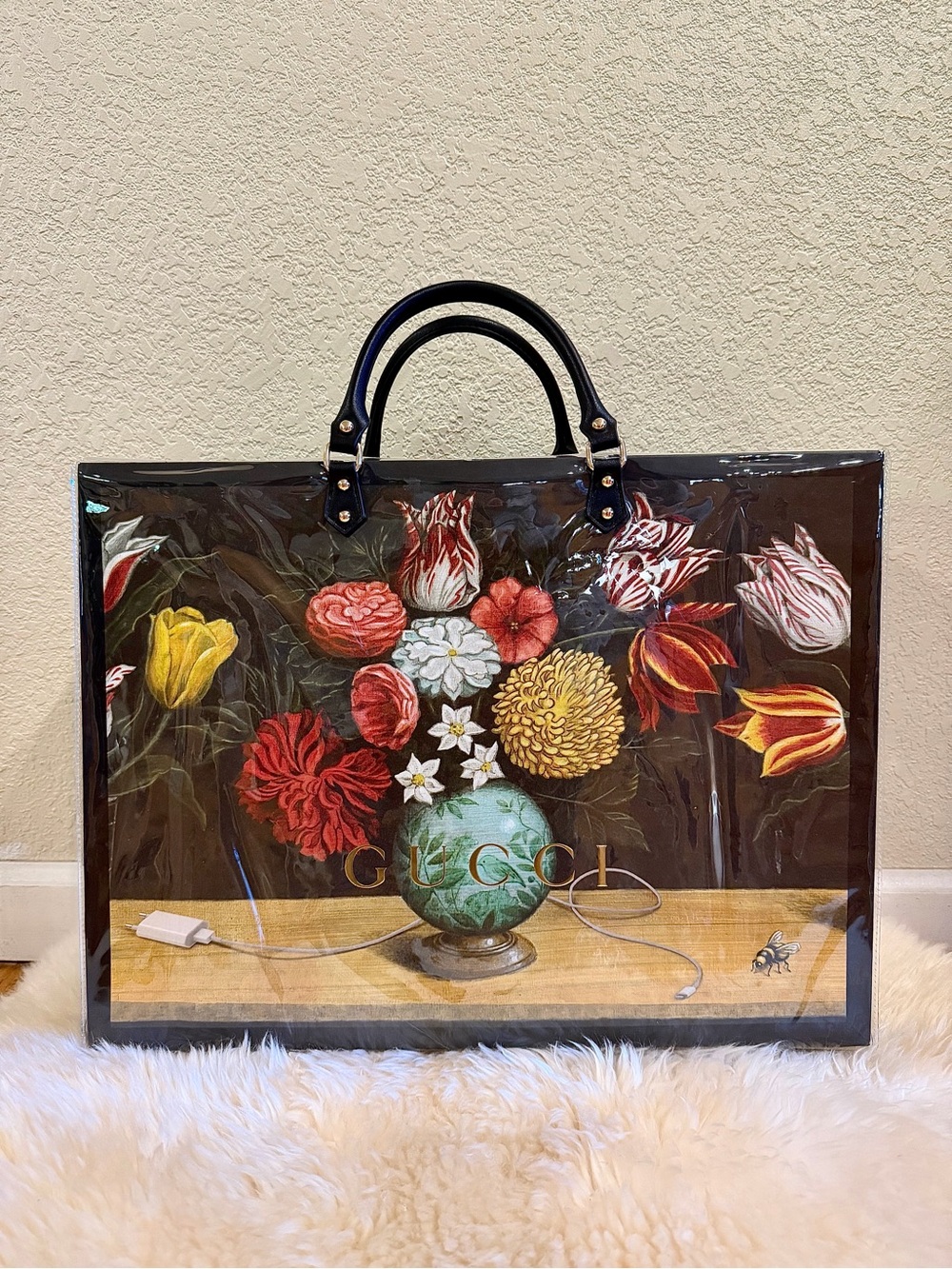 Gucci Tote Large Limited Edition Shopping Bag Toteโ with PVC/TPU Cover